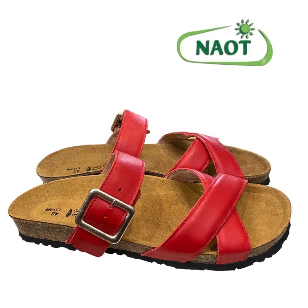 NAOT Chicago Kiss Red Leather Women's Slide Sandals 11